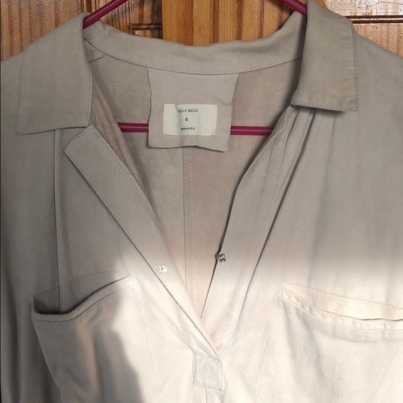 Billy Reid cream suede shirt dress size small 4 - Picture 2 of 5